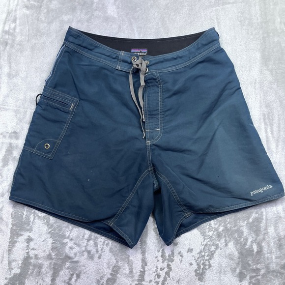 Patagonia Mens Board Shorts Swim Trunks Blue 32 Fit 29" Surf Beach Summer Casual - Picture 1 of 12